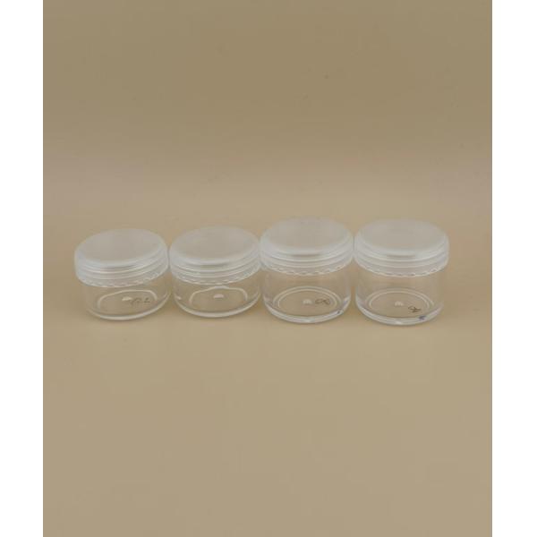 Jarrón de crema de plástico mini transparente certificado con tapa de tornillo para loción