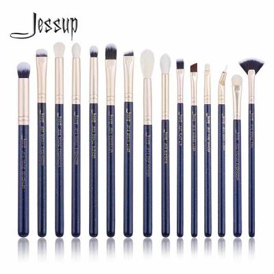 15pcs Prussian Blue Fiber Makeup Brush Jessup Eye Brush Set