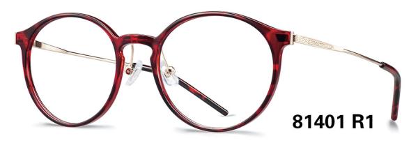 Round Eye Optical Ultra Light Eyeglass Frames Metal Temples PEI Plastic Frames