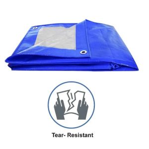 Blue / Silver Light Duty Tarpaulin Waterproof 85-120GSM