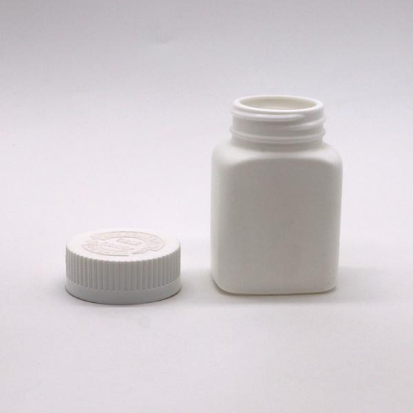 80ml Custom Color HDPE Square Bottle with Screw Cap and Kid Safety Cap