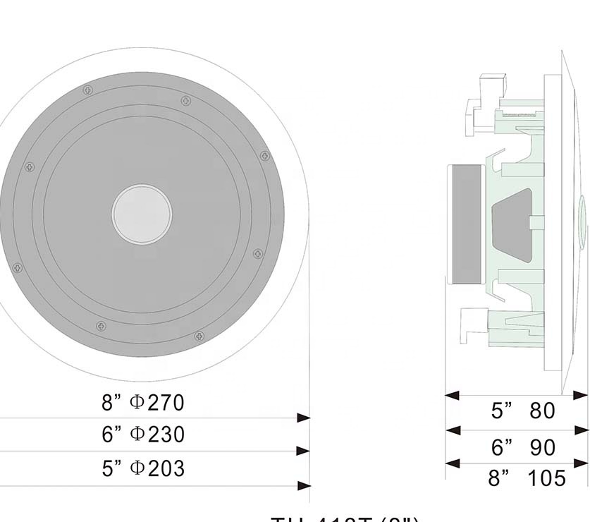 5 Inch Coaxial Speaker 20W Economic Ceiling Speaker Flush Mount