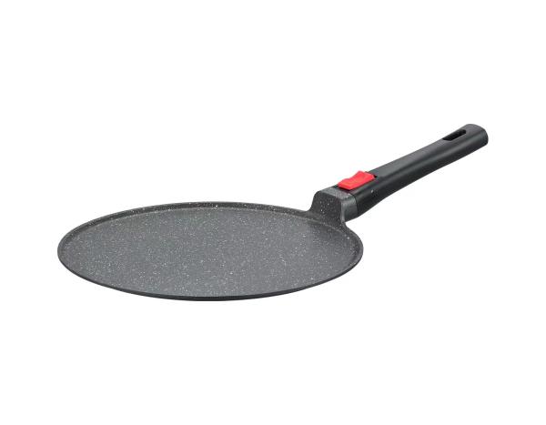 Large Deep Dish Aluminumpot 28cm With Glass Lid Black