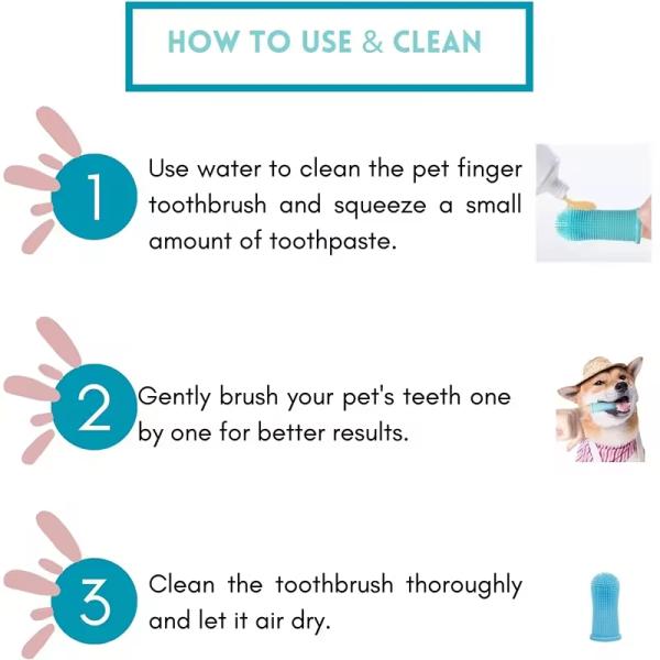 Brosse à dents douce pour chien Brosse à doigts en silicone Brosse à doigts pour chiot Nettoyage des dents facile