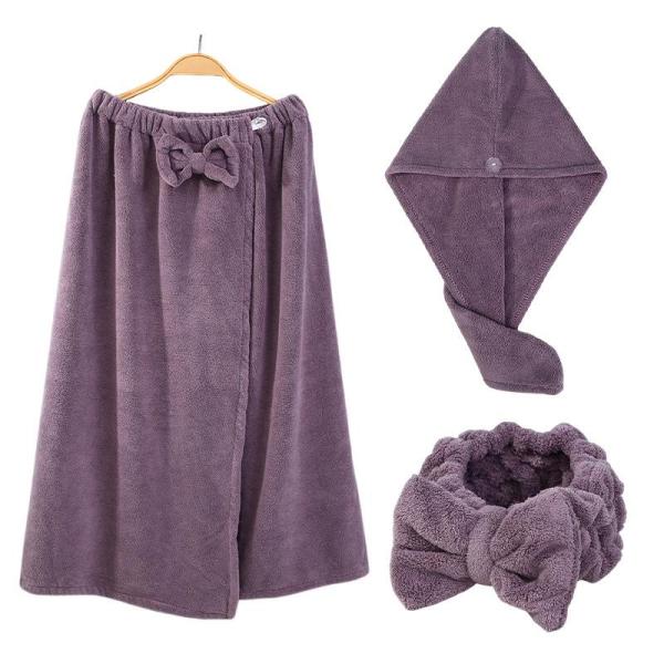 Улучшите свою ванную комнату с купальным полотенцем из кораллового бархата, увеличенным бюстгальтером, юбкой для купания, лентой для волос и капсулой для сухих волос.