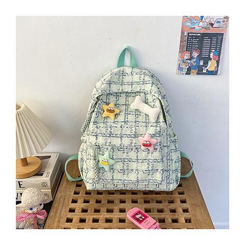 Alto nível de aparência pequeno saco de cheque fresco mochila do ensino médio mochila universitária estudantes femininos mochila outono e inverno