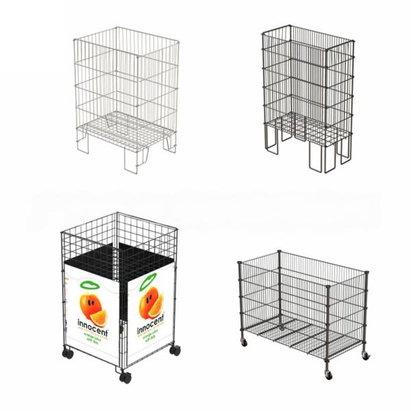 882mm Metal Wire Display Racks Uv Printing Metal Wire Display Stands With Casters