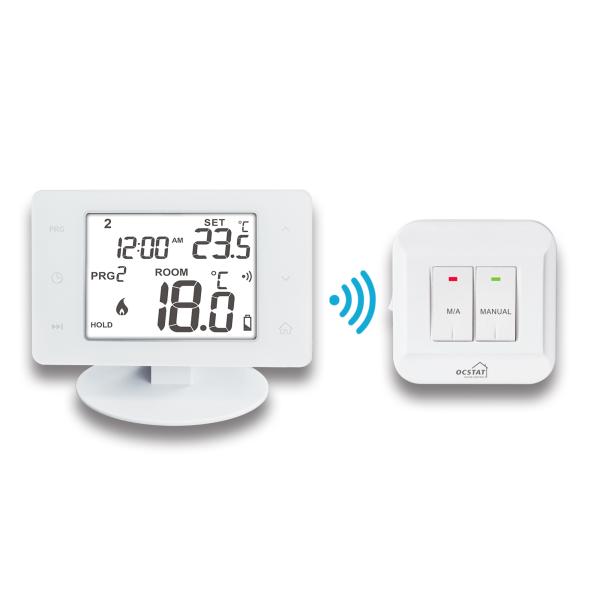 Thermostat d'ambiance sans fil programmable ST27RF 230V 6A pour chauffage de l'eau