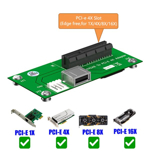 Mini PCI-E to PCI-E Express X4/X8 Riser Card with High Speed FPC Cable Magnetic Pad and Plug and Play