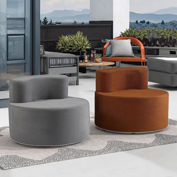 Modern Single Seat Round Tufted Chesterfield Sofa Fabric Lazy Sofa Bag Sofa Balcony Leisure Seat Single Chair for Bedroom