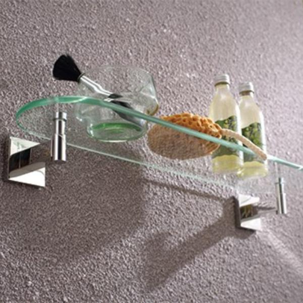 304 Stainless Steel Bathroom Accessories Shelves ODM Wall Mounted Glass Rack