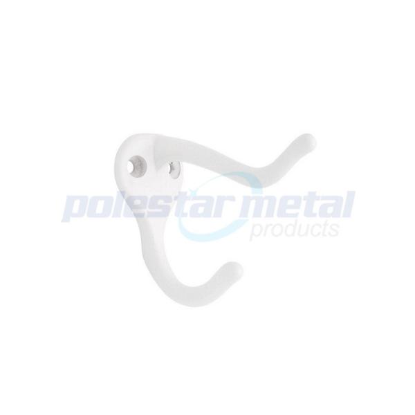 Оборудования двери сплава цинка крюк робы Prong декоративного белый двойной