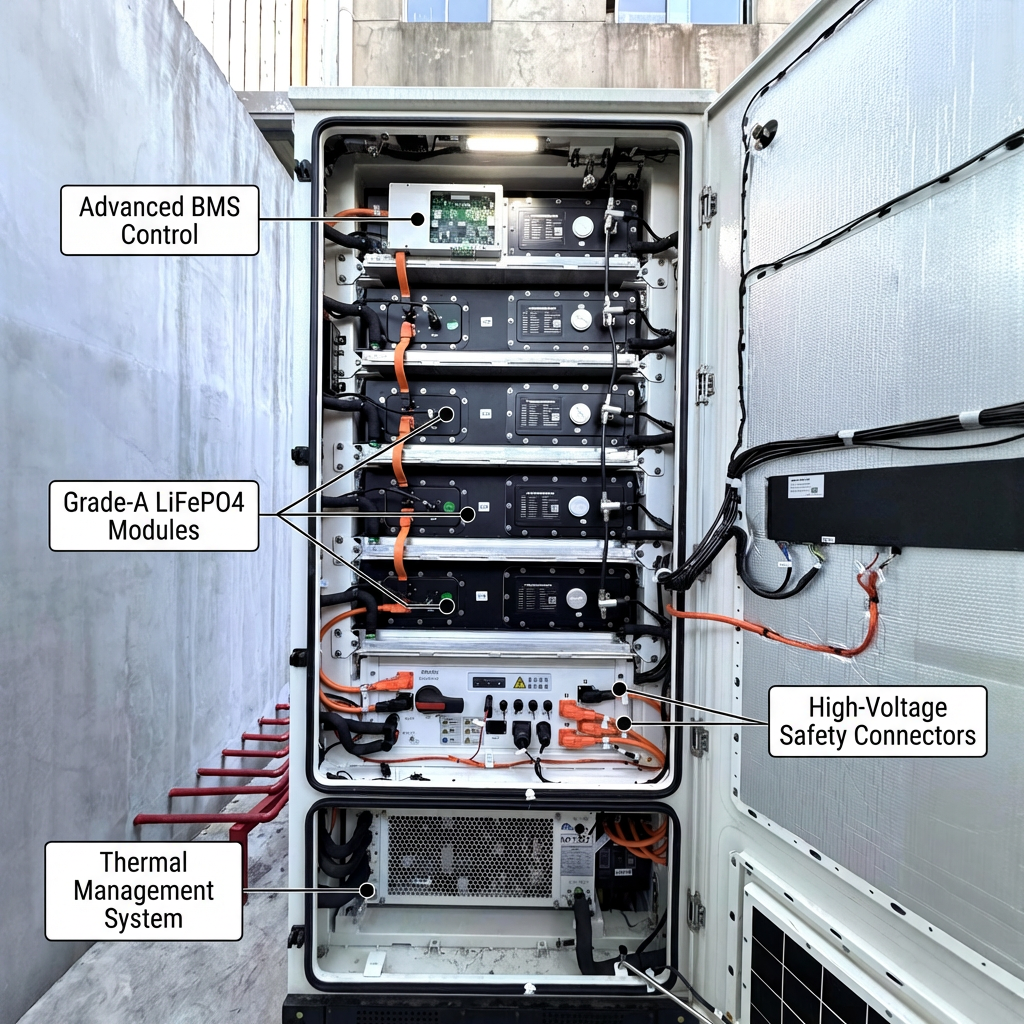 100kW 215kWh Industrial Commercial Energy Storage System All-in-One High Voltage Lithium Battery BESS