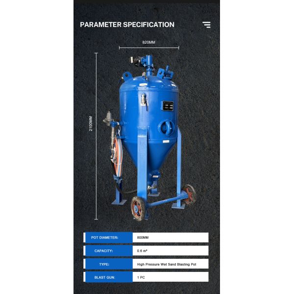 Mixed Water Sand Blaster High Pressure Sandblasting Pot