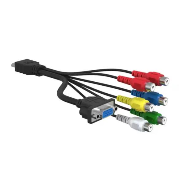 Vga 6Rca Line Twisted Pair Data Cable for 1080p Resolution 0.5 1 2 m Length PVC Jacket RCA AV HDMI Conversion Box TV Connection