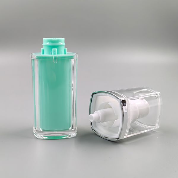 Hot Sale Wholesale Factory High Quality 15ml 30ml 50ml Square Double-layer Vacuum Bottle for Personal Care