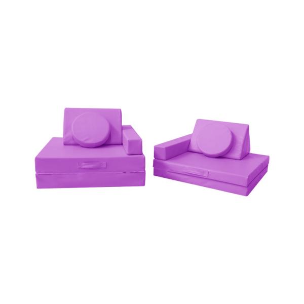 Toddler To Teen Playscape Couch 10PCS Micro-Suede Half Cylinder Playroom Sofa