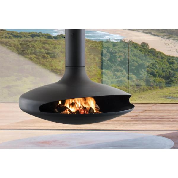 Декоративная современная крытая вися плита камина штейновая черная приостанавливанная деревянная