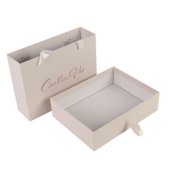 Glossy Lamination Clothing Packing Boxes With Ribbon And Satin