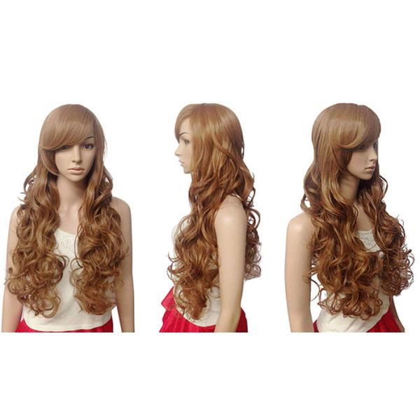 Synthetic Natural Hairline Lace Front Wigs 68 CM Length Non Flammable