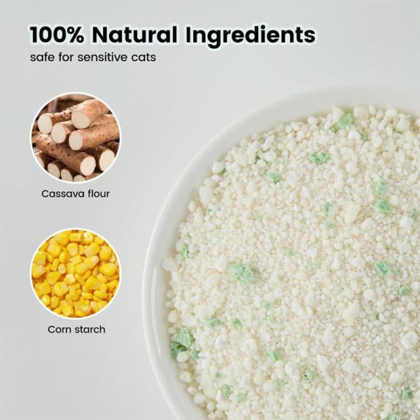 Quick Clumping Cassava Cat Litter Firm Tight Clumps High Absorption Cleanup Biodegradable Pet Litter