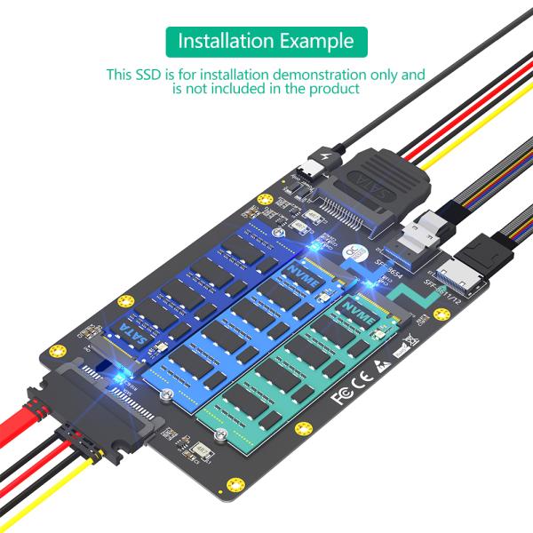 M.2 NVMe SSD to SFF-8611/8654 Adapter 6Gb/s Bandwidth