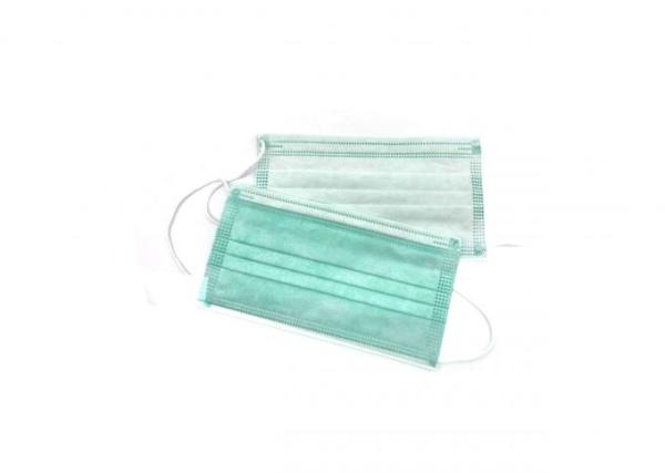 Green Breathable Hygiene Face Mask High Filtration Capacity Net Fiber Non Woven Fabric