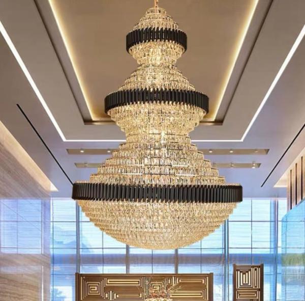JYLIGHTING Post-Modern Light Luxury Villa Banquet Hall Hotel Lobby Crystal Chandelier Crystal Pendant Light