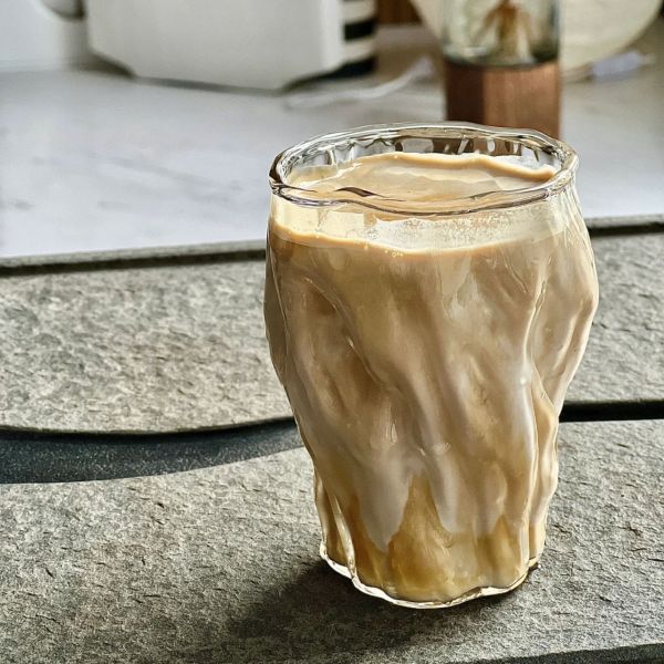 Creative 300ml Clear High Borosilicate Glass Coffee Cup With Gold Rim For Drinking Water Milk Juice Coffee Multi-Use Mug