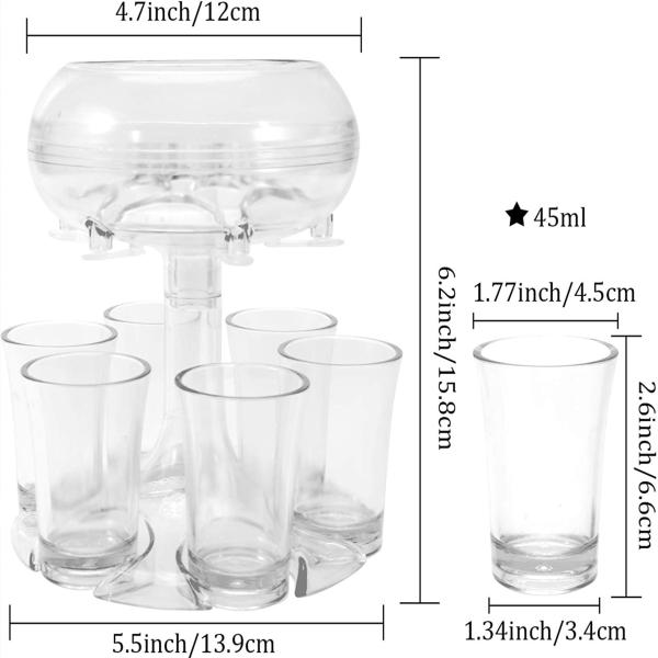 Production Wine Dispenser Cup 6 Shot Glass Dispenser for Whisky Connoisseurs