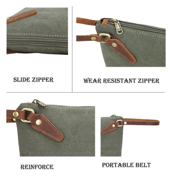 Durable Canvas Fashion Cosmetic Bag 27*17*7cm With Wear Resistant Zipper