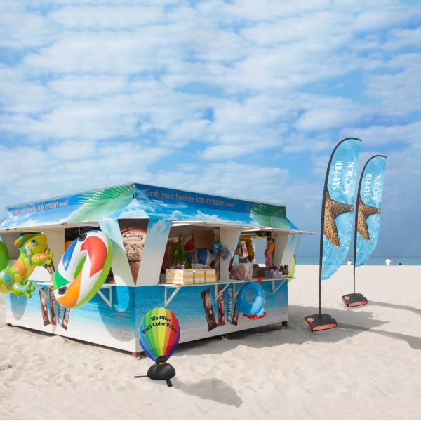 Promotion Portable Flying Banner Flags , Advertising Double Sided Banner Stand