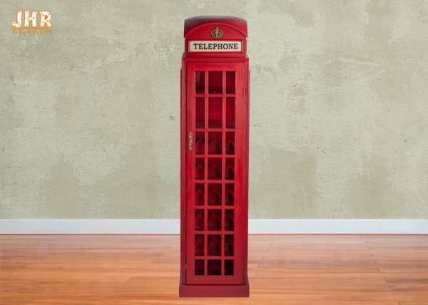 Indoor Decor Wooden Telephone Booth Wine Bottle Rack