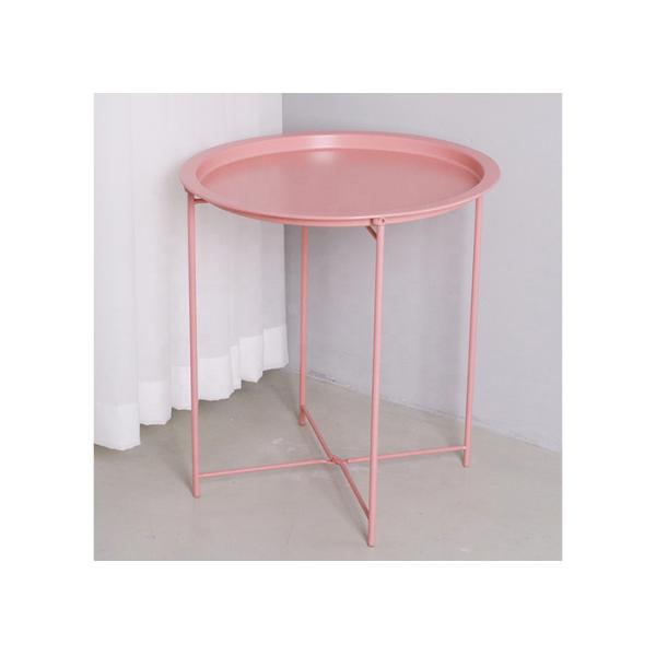 Folding 46x52cm Modern Round Side Table Metal Anti Rust Waterproof Outdoor