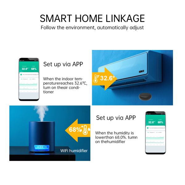Wifi Temperature Humidity Smart Home Sensors ZigBee 3.0 1.5V