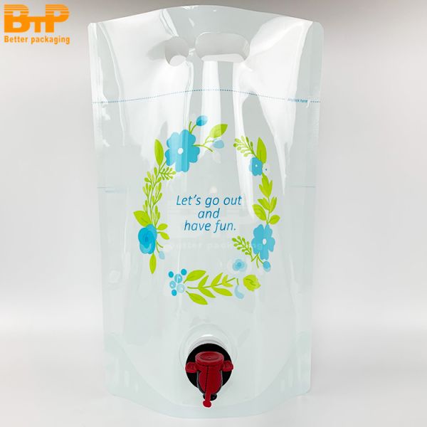 MOQ 100 Pieces Customized Press Digital Printing Stand up Pouch with Nozzle for Wine, Water, Beverage, Coffee, Juice Package