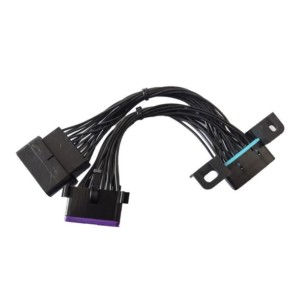 Scanner Extension OBDII Diagnostic Cable 16 Pin Male To 2 Female 12V 24V