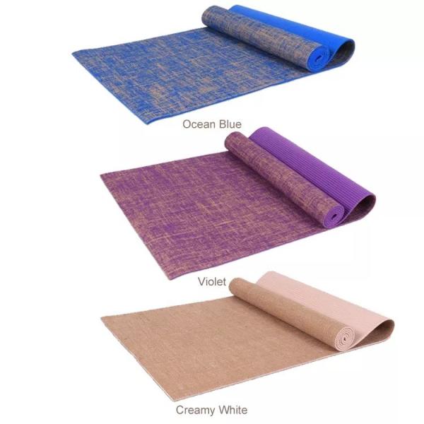 OEM ODM Brown PVC Yoga Gym Stuff Fitness Natural Jute Yoga Mat