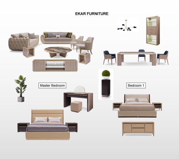 Stylish 1 Living Room 1Dining Room 2 Bedroom Luxury Italian Modern Home Furniture