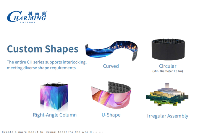 CH-E Series Curved Indoor LED Panel with Circular Splicing for Creative Stage Background
