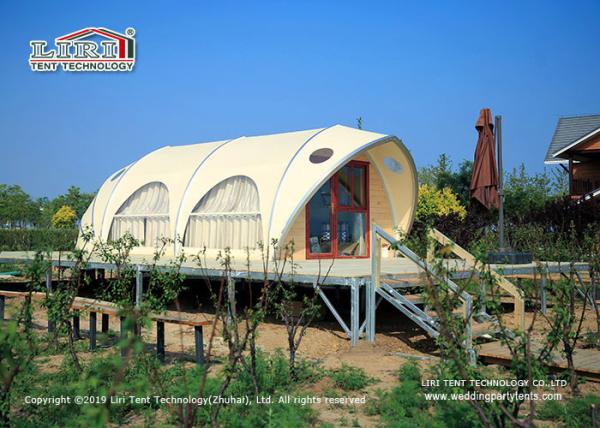 Barracas luxuosas de Glamping do quadro comprimido da liga de alumínio 15 anos de esperança de vida