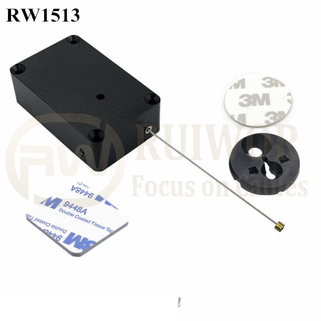 RW1513 Cuboid Multifunctional Retractable Cable With Dia 30MMx5.5MM Circular Adhesive ABS Block