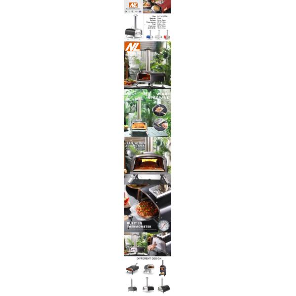 Наружная пиццерия из нержавеющей стали с мини-печкой на дереве для домашней кухни 81,5*42*85 см