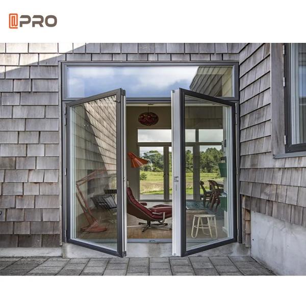 Huge Modern Black White Aluminium Hinged Doors Profession Security Doors For Home