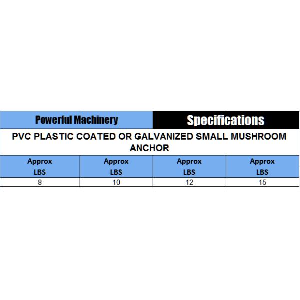 Pvc Plastic Coated Cast Iron Boat Anchor Galvanized Small Mushroom Anchor