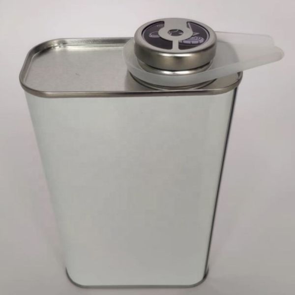 5L White Chiemial Tin Cans Rectangle Tin Square Metal Tinplate Cans With Screw Metal Cap