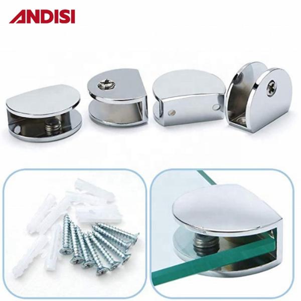 Kitchen Furniture Hardware Wall Mount Glass Shelf Support Bracket Clamp Clip 12.5*48mm