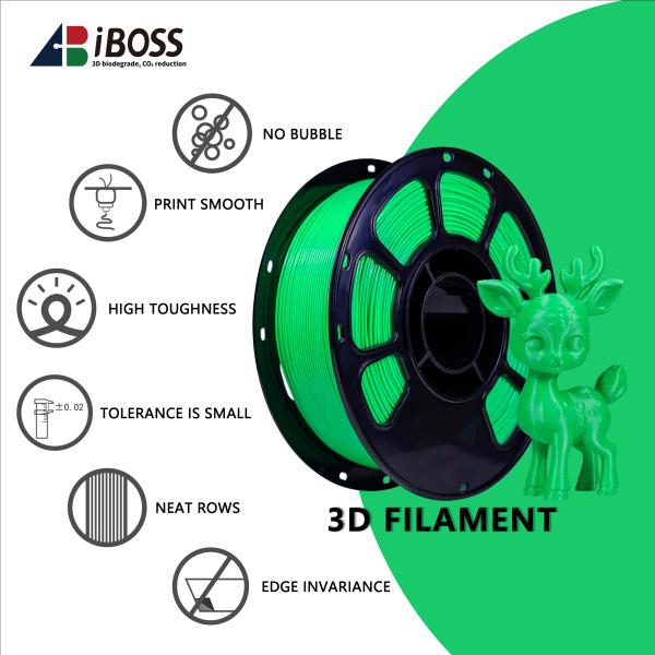 iBOSS PLA+Filament 3D Printing Filament PLA+  Bamboo Green 3D Filament 1.75mm 1kg