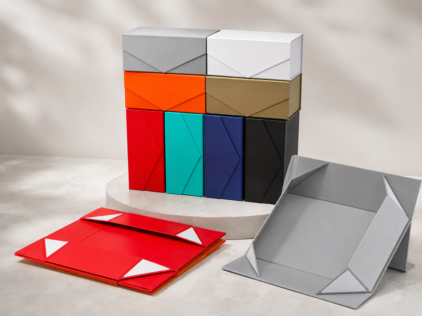 Foldable Gift Boxes with Envelope-Style Flaps
