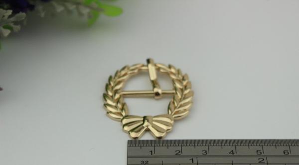 Custom hardware accessories 22 mm gold lace butterfly shape pin belt buckle for handbag clothing accessories